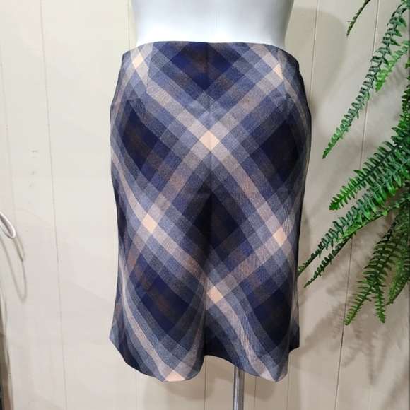 Brooks Brothers Plaid A-line 100% Wool Skirt Sz 14 - Picture 5 of 13